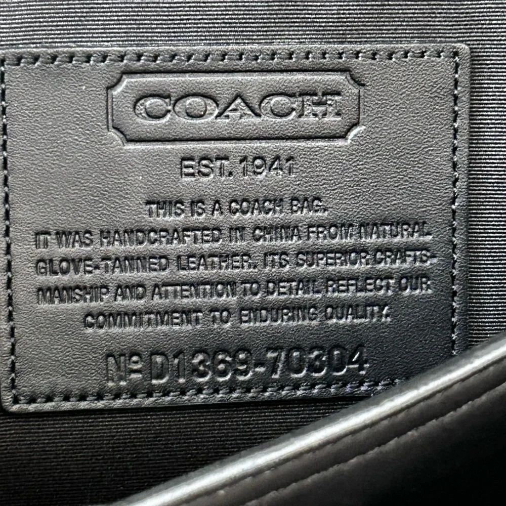 VTG COACH 70304 black leather transatlantic briefcase